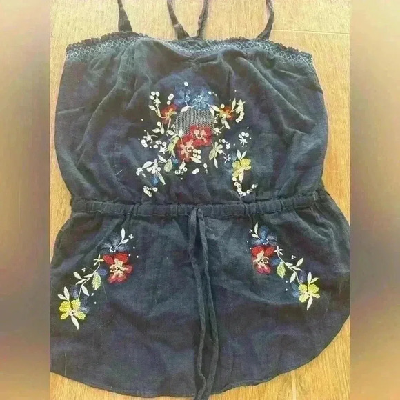 Abercrombie & Fitch Vintage Embroidered Romper Crochet RN75604 AMF 143154 Small - Picture 2 of 9